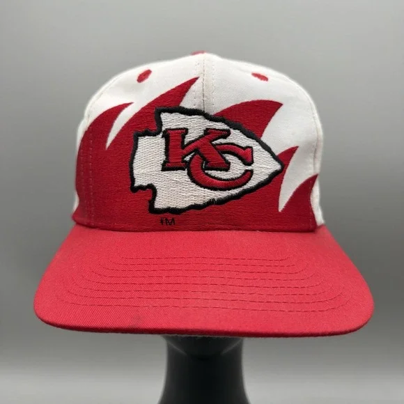 Vintage 90's NFL Kansas City Chiefs Sharktooth Design KC Snap back Hat Cap