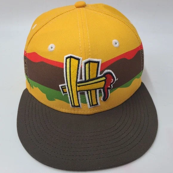 Hartford‎ Yard Goats Hat Fitted 7 1/8 New Era 59Fifty MiLB Steamed Cheeseburgers