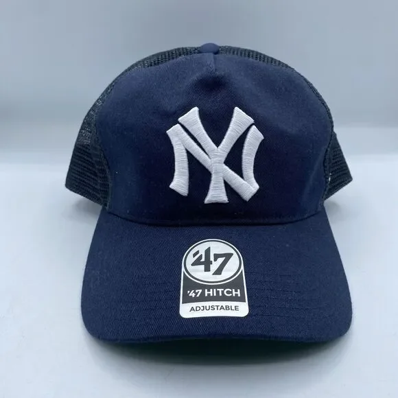 New York Yankees 47 Hitch Trucker Hat Mens OSFA Snapback MLB Baseball Blue NWOT