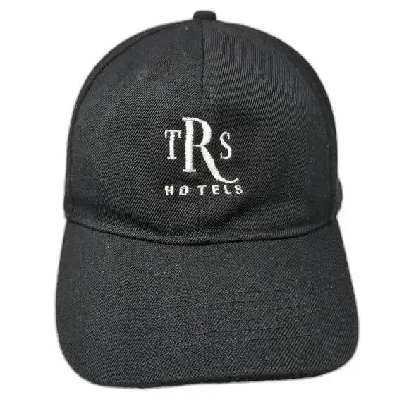 TRS Hotels Logo Black Baseball Cap One Size Embroidered Strapback Hat 6 Panel