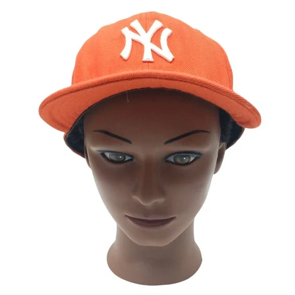 New Era New York Yankees 59FIFTY Orange Cap Hat‎ Fitted Size 7 5/8