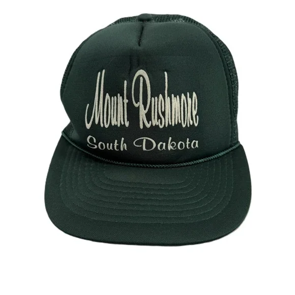 Mount Rushmore Trucker Hat Mens OSFA Forest Green South Dakota Mesh Back Cap