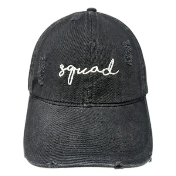 David and Young Baseball Cap Black One Size Squad Embroidery Slideback Hat