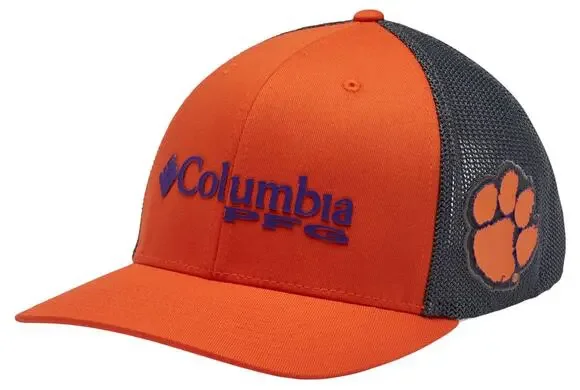 Columbia Adult Clemson Tigers Orange PFG Mesh Adjustable Hat