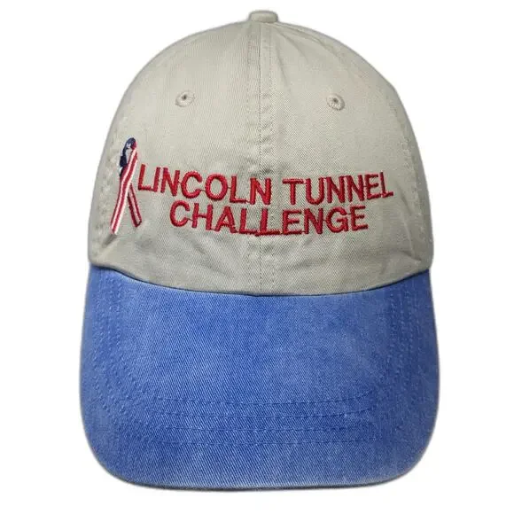 Anvil Baseball Cap Beige Blue One Size Lincoln Tunnel Challenge Hat Slideback