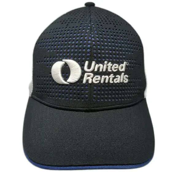 Trucker Hat Black White Blue One Size United Rentals Logo Mesh Snapback hat
