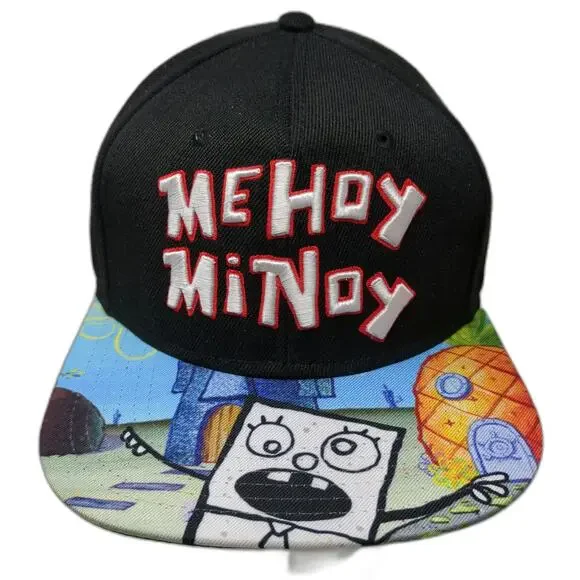 Bioworld Snapback Black One Size SpongeBob DoodleBob Me Hoy Minoy Graphic Hat