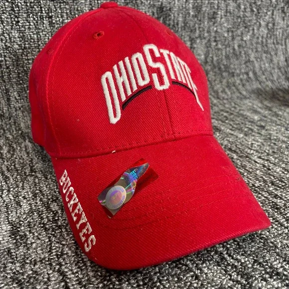 Ohio State Buckeyes Baseball Hat Mens One Size Red Embroidered Adjustable Cap