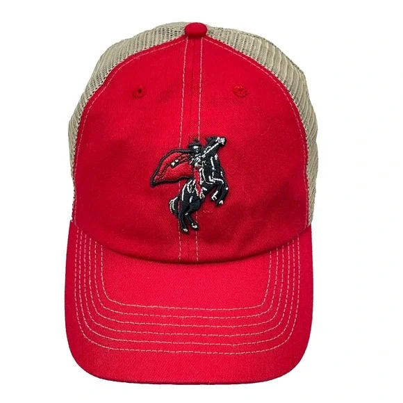 Texas Tech Red Raiders Trucker Hat Cap Red Tan Mesh Adjustable 47 Clean Up Adult