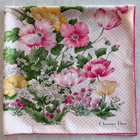 Christian Dior Floral Silk Scarf