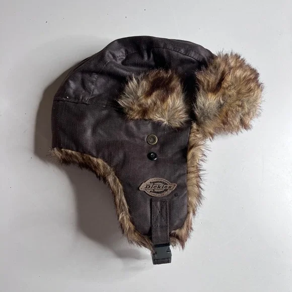 Dickies Brown Faux Fur Trapper Hat Ear Flap Hunting Winter Cap OSFM‎ RN115665