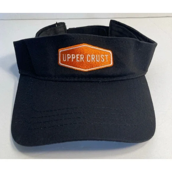 Upper Crust Visor Cap Hat Black Twill Adjustable Employee Promo Cap Pizza‎