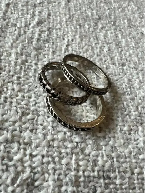 3-Piece Minimalist Men's Silver Tone Ring Set