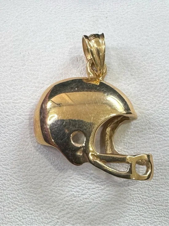 10k YG Football Helmet Pendant