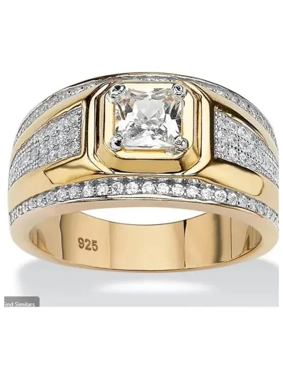 Square center ring - Gold- size 9