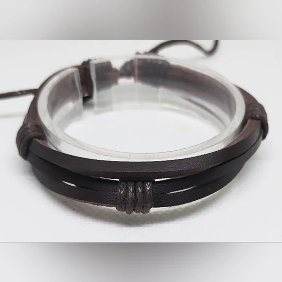 Men's‎ Bracelet Leather Layered Brown new f36