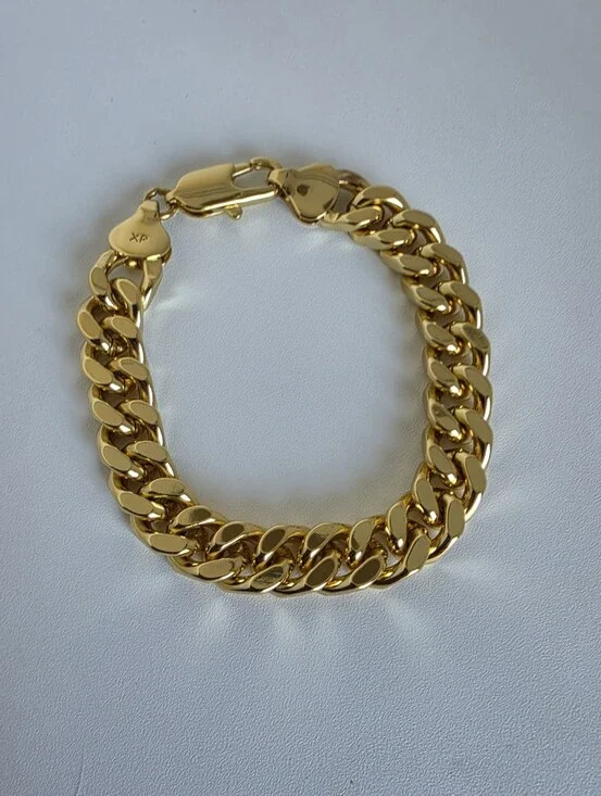 14K Gold Plated Cuban Link Bracelet 8