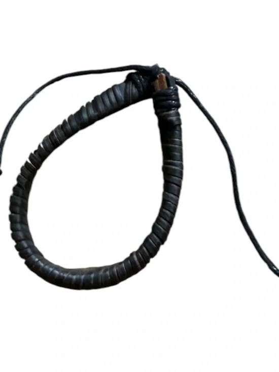 Men's Black Wrapped Leather Cord Bracelet