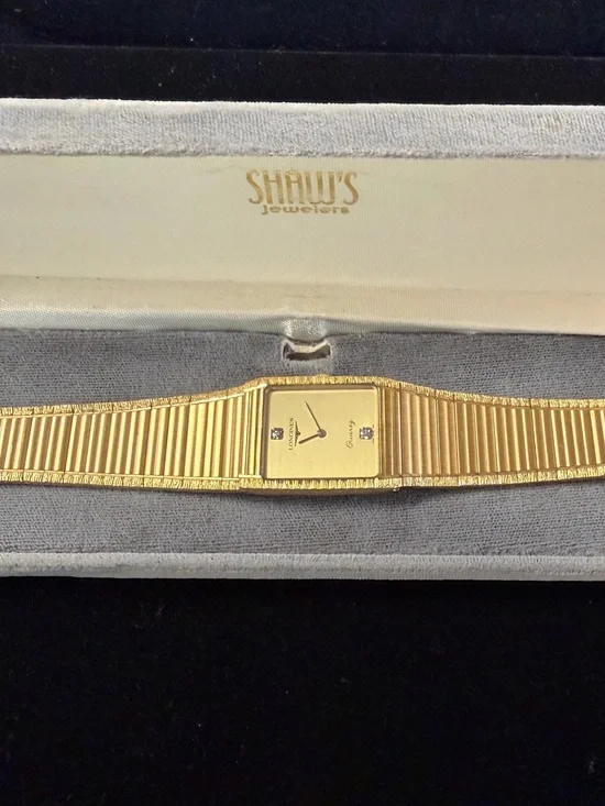 Longines Gold Tone Ribbed Bracelet Dress Watch
