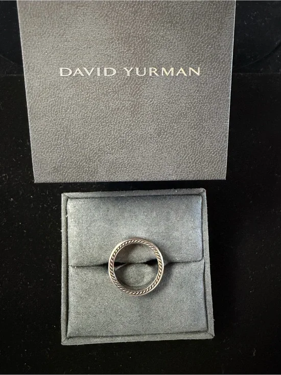 David Yurman Silver Rope-Edge Men's Band