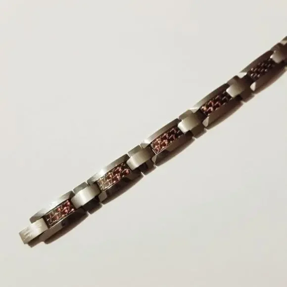 NEW Tungsten‎ carbide bracelet with red inlay