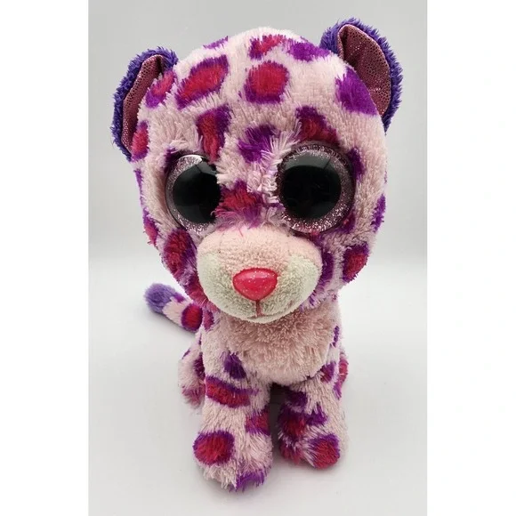 TY Beanie Boos Tasha Gray Pink‎ Leopard 6