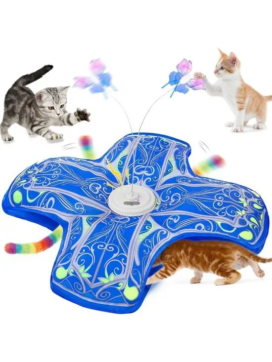 Upgraded Interactive Rechargeable Cat Toy - Touch Activated Hide & Seek for