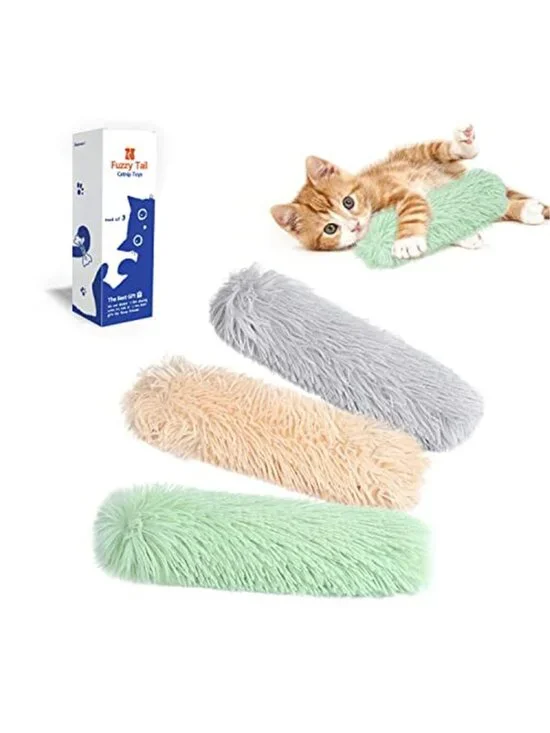 Cat Toys Pillows, 3 Pack, Catnip Inside, Indoor Interactive Fun