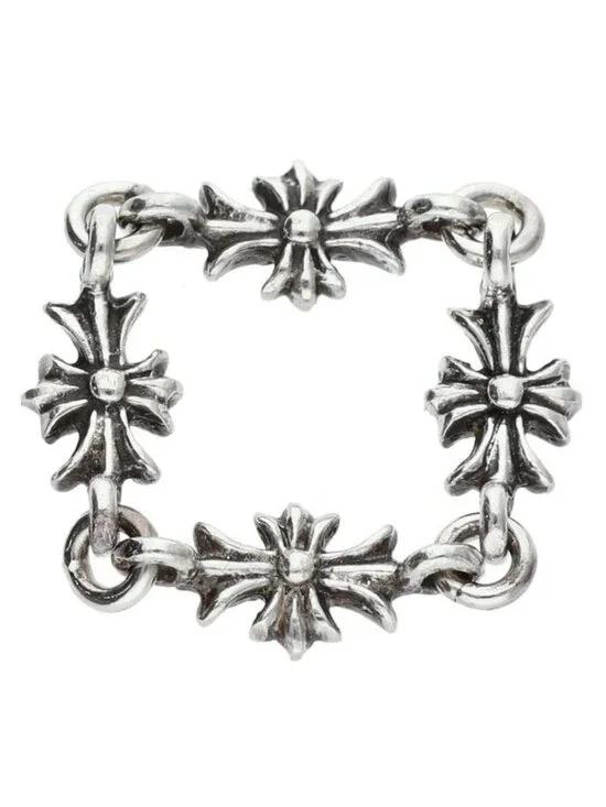 Chrome Hearts Ring Tny CH Pls Dia Tiny Ech Plus Diamond Silver