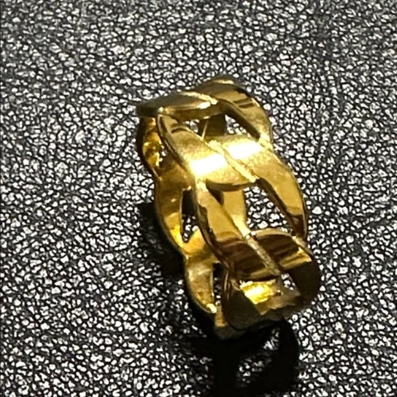 Gold-Tone Urban Style Chain Link Stainless Steel Ring
