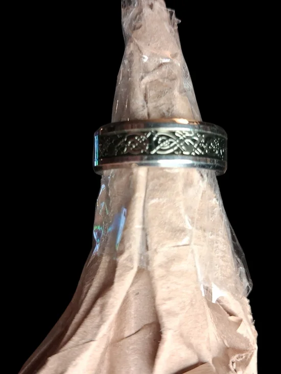 Celtic Knot Stainless Steel Band - Silver Tone Ring Engagement Marriage Gift
