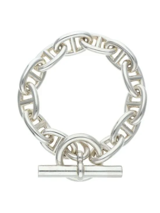 Hermes Chaine D'ancre TGM Silver Bracelet