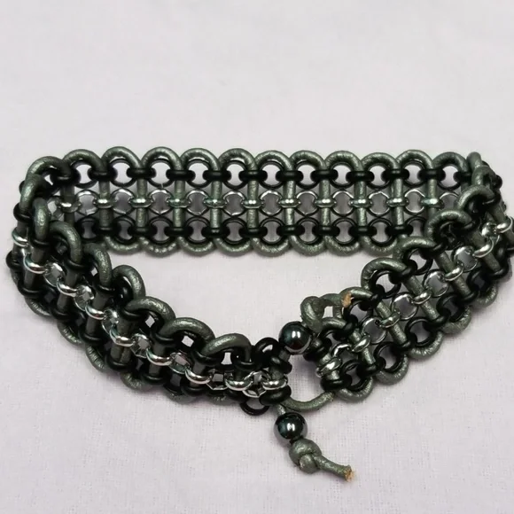 Leather and Chain Bracelet!