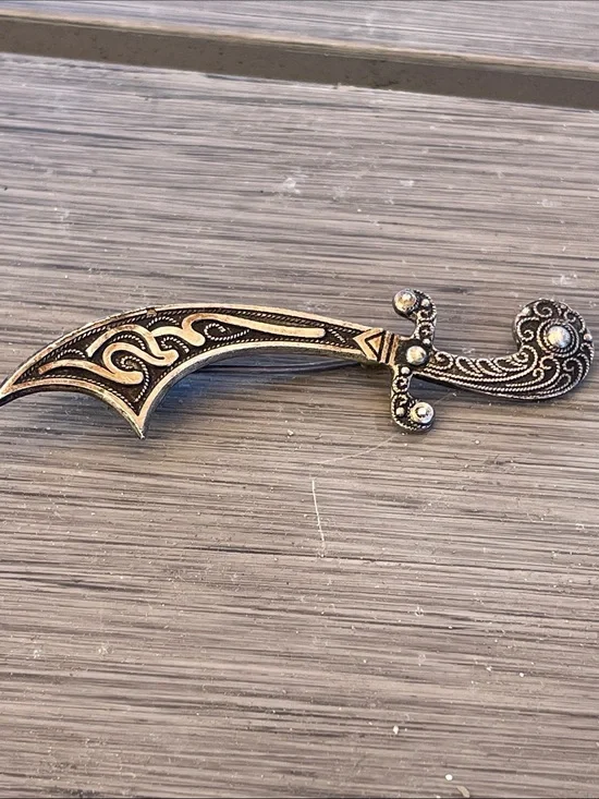 Spanish Decorative Dagger Pin in Metallic Tones