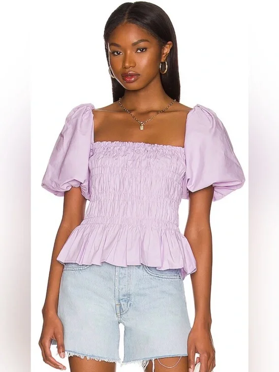 ASTR The Label Women’s short sleeve purple blouse