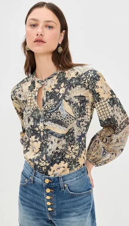 Ulla Johnson Harlowe Blouse in Bellflower NWT Size 12