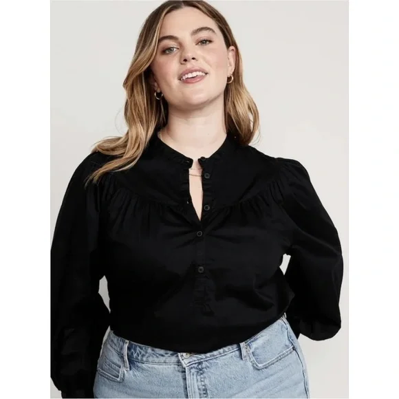 NWT Old Navy Puff-Sleeve Henley Shirt