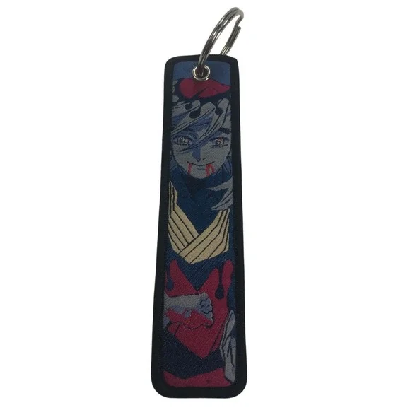 Demon Slayer Doma Upper Moon 2 Anime Flight Tag Keychain Kimetsu no Yaiba Blue