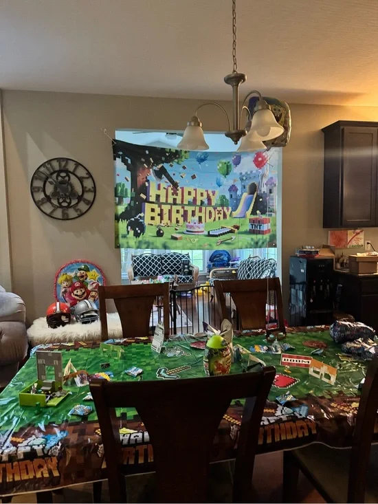 Huge Minecraft Birthday Party Decorations Bundle Banner Plush Favor