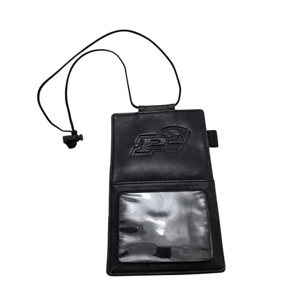 Toppers Lanyard Wallet Black Faux Leather ID Holder Premium Seats ID Window