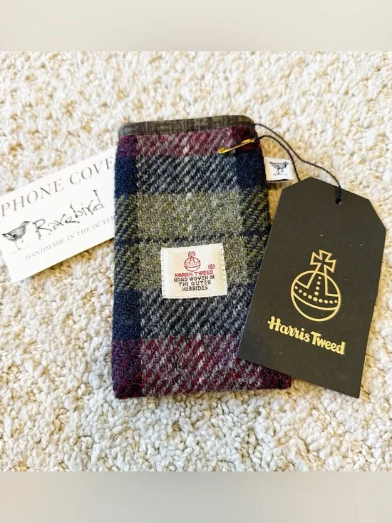 Harris Tweed Card Wallet Cash Earbud Lip Balm Gift Card Holder Autumn Fall Tweed