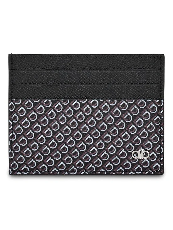 NWT FERRAGAMO Gancini Printed Card Holder