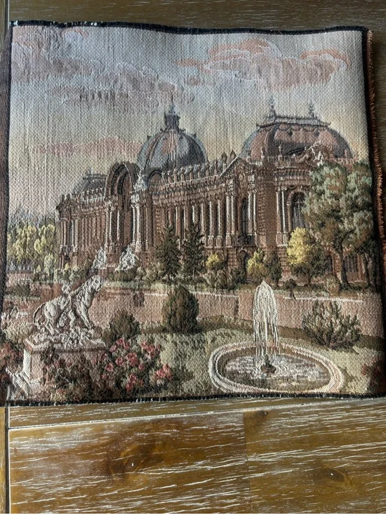 Vintage French Architectural Tapestry