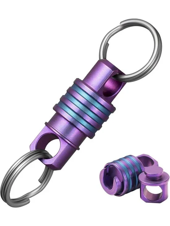 Small Detachable Titanium Keychain Ring - Quick Release, Lightweight & Durable
