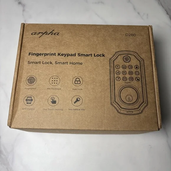 ARPHA D280 Smart Keyless Fingerprint Door Lock APP Bluetooth Smart Lock Deadbolt