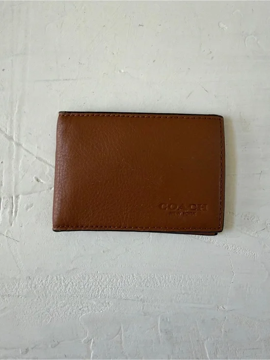 COACH Compact Billfold Wallet Brown