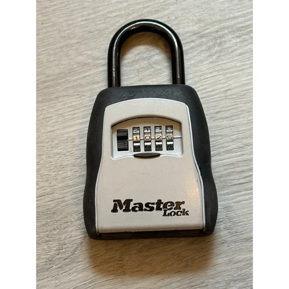 Master Lock Portable Dial Combo Key Lock Box Resettable Lockbox Black Gray 5400D