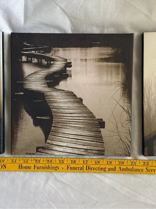 Sepia Riverside Wooden Boardwalk Wall Tapestry