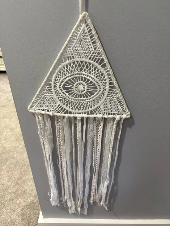 Spencer's White Triangle Crochet Dreamcatcher Tapestry