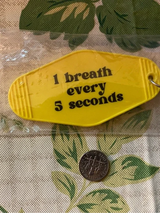 Brand New Yellow Plastic Hotel Key Fob with Overdose Instructions for Narcan